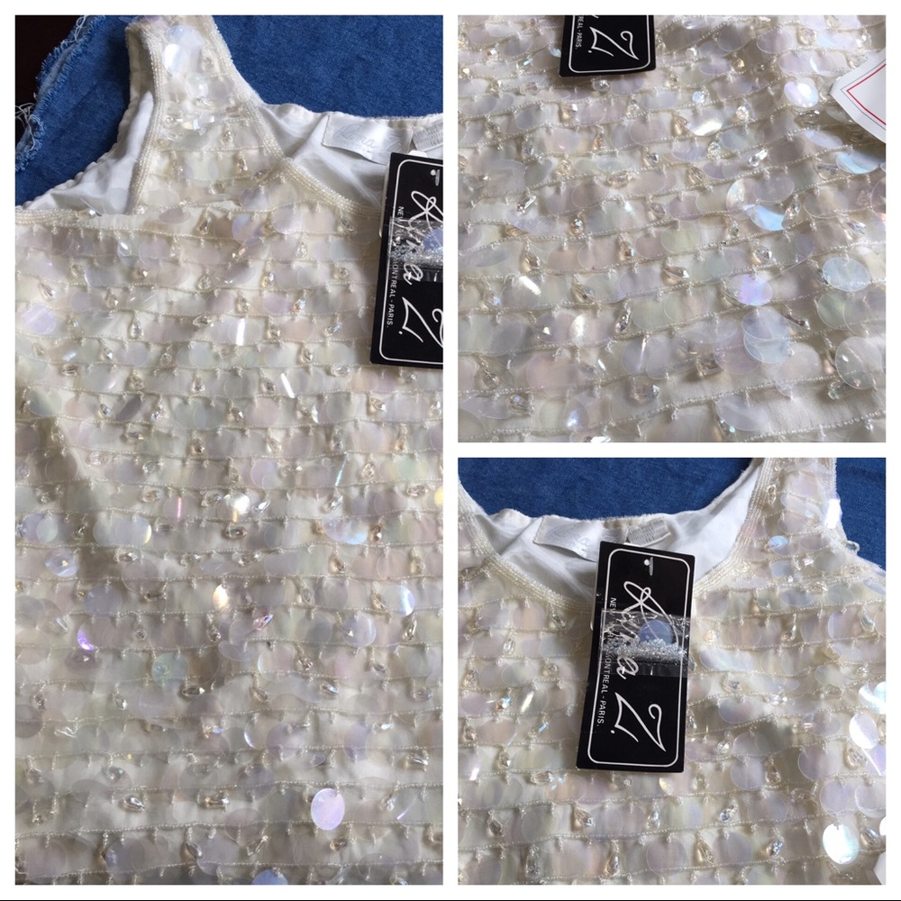 Rina Z 2 piece beaded dead stock large